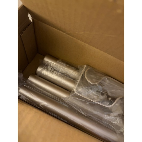 Crystal Finial Curtain Rod Set Adjustable 18-45 Inch Champagne Bronze - Picture 5 of 6